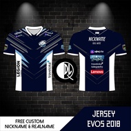 เสื้อกีฬาแขนสั้น ลายทีม Evos 2018