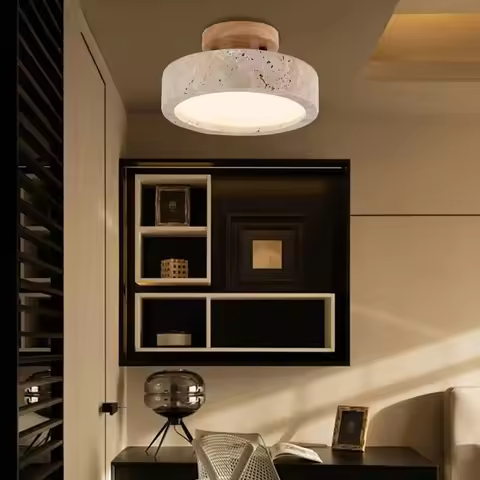 Wabi Sabi Yellow Marble Ceiling Light Lobby Entrance Corridor Balcony Restaurant Hotel Aisle Travert