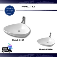 Bathroom Triangle Vessel Sink Countertop Cabinet Basin Ceramic Porcelain Irregular White Top Wash Ba