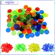[isgsxx] Set of 100 Round Bingo Chips 3/4'' Bingo Supplies Translucent for Bingo Card
