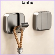 LANHU No Drill Wall Hook, Foldable Self-adhesive Hanging Rack, Premium Hidden Waterproof Alloy Punch