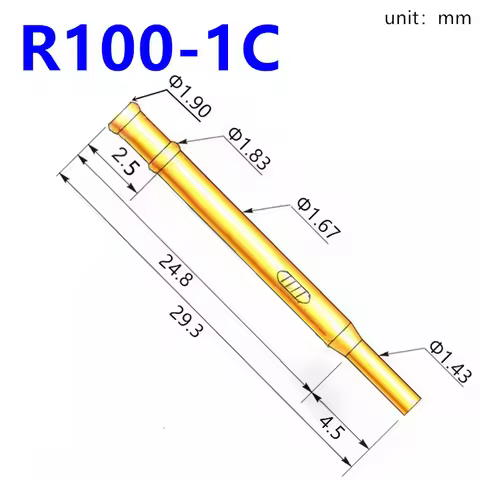 20/100PCS R100-1C Test Pin P100-B Receptacle Brass Tube Needle Sleeve Seat Crimp Connect Probe Sleev