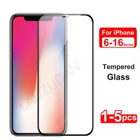 1-5Pcs Tempered Glass For iPhone 11 12 13 14 15 17 Pro AIR XR XS Max Mini Screen Protector For iPhon