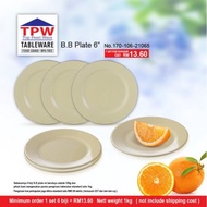 Menang Glassware Top Pearl Wear 6" B.B 6 Plates