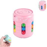 Magic Cube and Fidget Spinner, Rotating Cans Magic Bean Cube Fingertip Toys, Fidget Spinner Cube, In