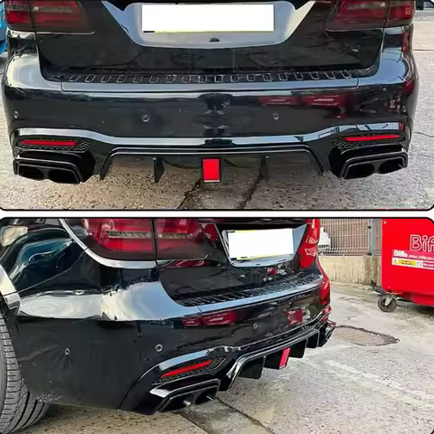 Rear Bumper Diffuser Lip with Exhaust Pipes for Mercedes-Benz W166 X166 GLE350 GLE63 GLE400 GLE450 G
