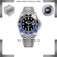 [MODDED] SEIKO MOD GMT MASTER II 40MM BLUE BEZEL "BATGIRL" OYSTER / JUBILEE BRACELET - Men Luxury Sw