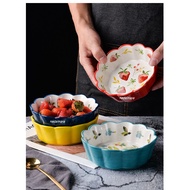 Ceramic Plate, bowl, salad bowl, tableware, bowl, cute bowl, flower bowl, colorful bowl