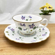 Noritake Tea Set Floral White-Purple Tone