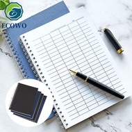 AQUAGEM Spiral Bound Notebook, Sturdy Cover Universal Line Pages Financial Record Book, Blank Grid L