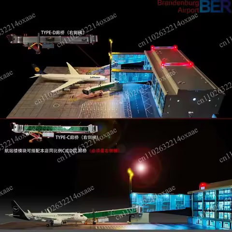 For 08 Hangar 1:200 Airport Module Terminal Apron Model with Lighting