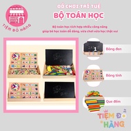 Wooden Math Toy Set for Children, Including Clock with Calculator, 2-Sided Board, Numbers 0-99