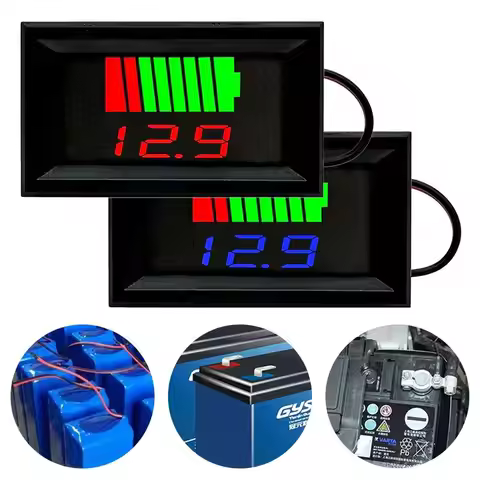 Tester Digital Display 12V 24V 36V 48V 60V 72V Lithium Battery Capacity Meter Car Battery Charge Lev