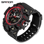 แสดงผลหลายจอนาฬิกาสำหรับผู้ชายของ SANDA นาฬิกาดิจิตอลกันน้ำ LED นาฬิกาจับเวลาปฏิทิน SD3169-14นาฬิกาควอตซ์หรูหรา