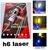 Lampu Utama Motor Led H6 Laser Senja Biru Cahaya Putih Kuning AC / DC Bisa Semua Motor Matic bebek V