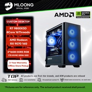 MLOONG Custom Gaming/Live Streaming/Design/Office Desktop PC | R7 9800X3D, ASUS RX 9070 16G