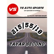 215/55/18 ( Atlas )(HARGA 2biji TAYAR) Tayar Terpakai / Second Hand Tyre Good Condition