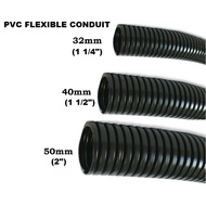 (ROLL) 32MM/40MM/50MM PVC FLEXIBLE CONDUIT/FLEXIBLE CORRUGATED BLACK (NON SPLIT)