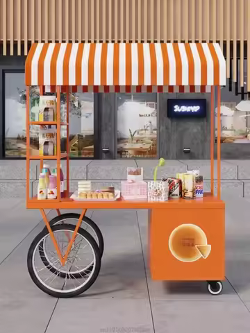 European-style wrought iron stall cart Outdoor market display booth promotional car Mobile stall sna
