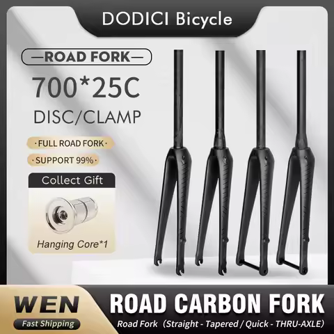 DODICI carbon fibre road bike fork Straight tube Vertebrae 700C * 25C fork Barrel axle/Quick release