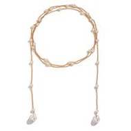 1pc Bohemian Faux Pearl Gold Chain DIY Artisan Spliced Long Tassel Baroque Faux Pearl Pendant Waist 