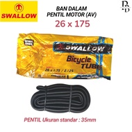 Swallow Bicycle Inner Tube 26 x 1.75 190 195 200 210 2125 AV MTB 35mm
