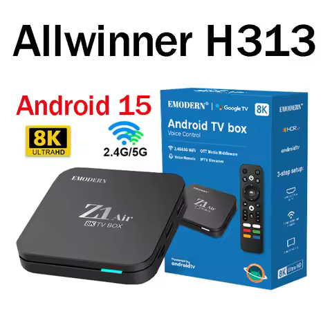Smart TV Box for TV Z1 Air 8K 4K Android 15.0 WI-FI 2.4 & 5G Allwinner h313 BT5.0 media player IPTV 