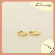 Plenty Promise Cross Huggies 925 Sterling Silver 18K Gold Vermeil - Gold