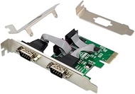 X-MEDIA Dual (2) DB9 Serial/RS232 Port PCI Express (PCIe x1) Adapter Card - 16C550/16C552/16C554 and