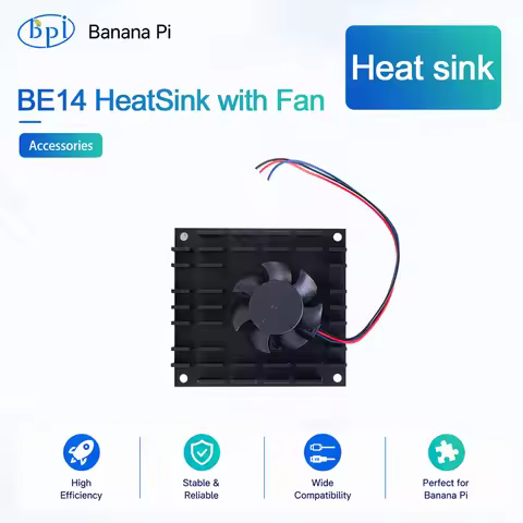 Banana Pi BPI-BE14 WIFI 7 Heatsink With Fan For BPI-R4 PRO/R4 LITE/ WIFI7 Module Accessories
