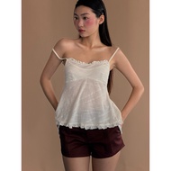 ERRORIST Ruffle Hem Top- Backless bow tie Top Ruffle Top Backless Top