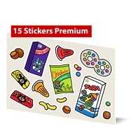 Sticker Jajan, 15 Pelekat Premium Nostalgia Snacks: Ding Dang / Tora / Sumi / Chickadees