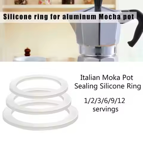 1pc Silicone Moka Pot Seal Ring Stainless Steel Filter Coffee Pot Washer 39mm-73mm Thickness Gasket 