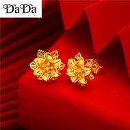 916 gold earrings women Retro hollow flower earrings wedding jewelry