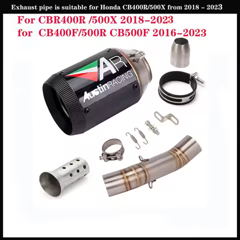 Motorcycle exhaust pipe for Honda CBR400R CB500X 2018-2023 CB400X CBR500R CB500F 2016-2023 Modified 