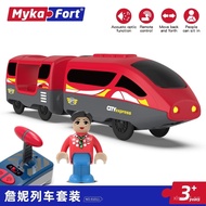 McAver Remote Control Electric Car Magnetic Train Jenny Set Compatible with IKEA Wooden Track Childr