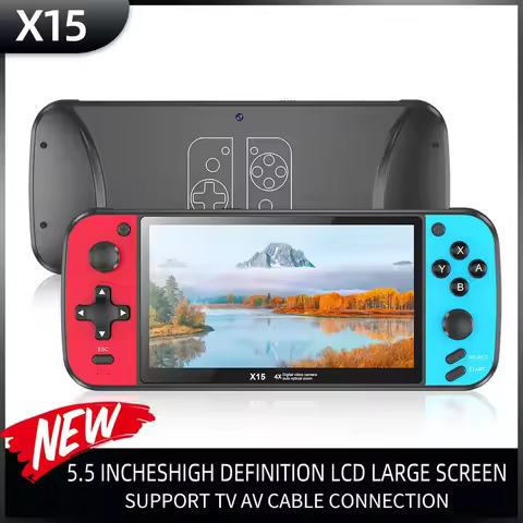 NEW 5.5 inch X15 Portable Handheld Game Console For GB FC MD 5000 Retro Games Support TV Out MP4 Mus