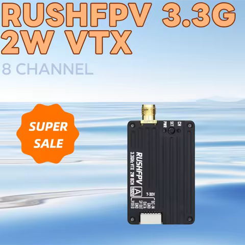RUSHFPV 3.3G 2W VTX Kit 2W Video Transmitter DVR Module FPV VTX for Long Rang RC Racer Drone