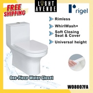 Rigel WO8007FA Rimless One-Piece Toilet Bowl
