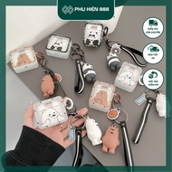 Airpods 1/2/3/pro W.e a.r.e B.e.a.r.s Case comes with keychain