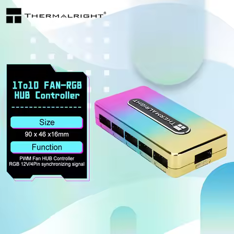 Thermalright 1To10 FAN-RGB HUB-Controller ARGB/RGB HUB Controller REV.A 5V ARGB Lighting Hub 10-Port