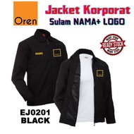EJ0201 OREN SPORT Jacket Korporat Eksekutif Hitam Corporate Jacket Executive Jacket Embriodery Sulam