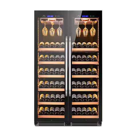Luxury Integrated Wine Fridge Dual Zone Larger Wine Cellar Cabinet Built In Wine Cooler