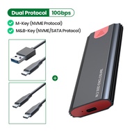Dual Protocol M2 Hard Drive Enclosure M.2 To USB Type C Adapter Box Mobile Hard Disk Box for Nvme Pcie Ngff Sata M/b Key Ssd
