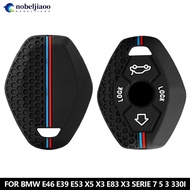 NOBELJIAOO Silicone Car Remote Key Case Cover 4 Buttons Folding Remote Key Fob Protection For BMW E4