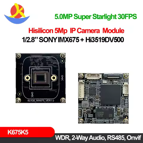 5Mp Super Starlight Ip Camera Module Sony Imx675 Hisilicon Hi3519DV500 Webcam Wdr Onvif Video Survei