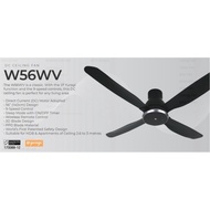 KDK DC Ceiling Fan W56WV/ Black/White 4 Blades/ Strong Wind