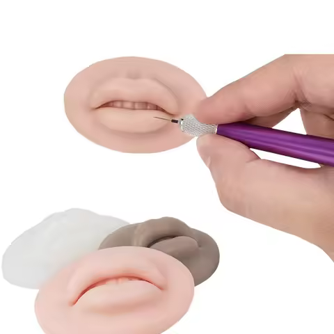 1Pcs Microblading Reusable 3D Silicone Lip Skin Practice European Solid For PMU Beginner Training Ta
