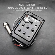JOYO JE-307 5-Band Preamp EQ With Tuner Pickup For Acoustic Guitar With Soft Piezo Black
