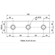 Iron plate 25mm x 40mm x 180mm + drill (like picture)